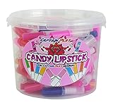 CAPTAIN PLAY Candy Lipstick, 100 Süßwaren Lippenstift einzeln verpackt im Party Buck