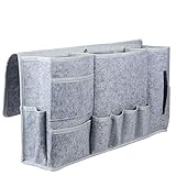 WJGJ Nachtspeicher Pocket-Organizer Nachtablagefach Hang, Filz-Organisator-Beutel mit Anti-Rutsch-Klett for Home Bed Rails Hänge, Sofa Phone Remote 58 * 30 * 10cm (Farbe : Light Grey)