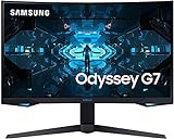 Samsung G7 (C27G73TQSU) 68,58 cm (27 Zoll) QLED Curved Odyssey Gaming Monitor (2.560 x 1.440 Pixel, 240 Hz, 1ms, 1000R, Dual Monitor geeignet, PC Monitor, AMD FreeSync, G-Sync Kompatibel) schw