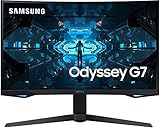 Samsung G7 (C32G73TQSU) 80,01 cm (32 Zoll) QLED Curved Odyssey Gaming Monitor (2.560 x 1.440 Pixel, 240 Hz, 1ms, 1000R, Dual Monitor geeignet, PC Monitor, AMD FreeSync, G-Sync Kompatibel) schw