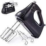 Handrührer Elektrischer MOSAIC Küchen Handrührer mit 3 Geschwindigkeiten Handmixer zum Backen von Kuchen Eiercreme Food Beater | 2 Schneebesen und 2 Knethaken aus E