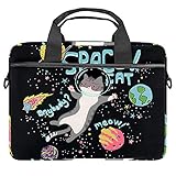 Süße Weltraumkatze Grafik Laptop Schultertasche Messenger Bag Case Sleeve für 13,4 Zoll 14,5 Zoll Notebook Laptop Hülle Laptop Aktentasche Business Aktentasche für Männer F