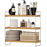 Regal aus Kiefern-Holz mit DREI Böden Ablage Deko modern Industrial Design Edelstahl verg