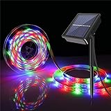 5m RGB LED-Streifen Solarlicht 2m 3m 5m SMD2835 3V RGB-Band LED-Licht Gartenlicht Zaun Ecke Gartendekoration Lampe Straßeng