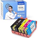 MyCartridge 4 wiederaufbereitete Druckerpatronen Ersatz für HP 903XL Multipack für HP OfficeJet 6950 Pro 6960 6970 Drucker (Schwarz/Cyan/Magenta/Gelb)