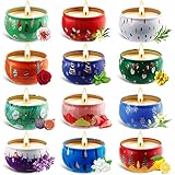 MULEVIP Duftkerze Geschenke Set 12 Pack Duftkerzen Set,Sojawachs Kerzen Set,Duftkerzen Geschenkset für Damen,Weihnachtskerze Aroma Kerzen für Weihnachten,Geburtstag,Valentinstag,Muttertag,Bad,Yog