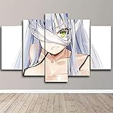 Kunstdrucke Mädchen an vorderster Front 5 Stück Wandkunst Wohnzimmer Bild Dekoration Poster (Größe B) mit R