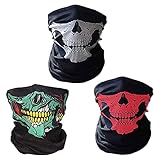 CBValleyol 3 Stück Nahtlose Bandanas Multifunktionstuch Gesichtsmaske Stirnband Motorrad Multifunktionstuch Balaclava für Yoga Laufen Wandern Radfahren M