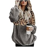 Uomitaff Sweatshirt Damen mit Kapuze Hoodie Reißverschluss Kapuzen Sweat lang Winter Warm Damen mit Kapuzemantel Plüsch Gefü