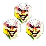 Dartfellas Joker Jester Clown Dart Flights, 100 Mikron, extra stark (3 Sets)