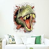 CreateHome® Wandtattoo Dinosaurier 3D für Kinderzimmer Jugendzimmer Jurassic Park T-Rex Saurier Aufkleber Wandbild 50 x 70 cm (B x H)