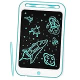 Richgv LCD Schreibtafel 10 Zoll,LCD Writing Tablet,EIN Schlüssel zum Löschen Funktion,Doodle Malen Board,Elektronisches Schreibtablet Ultradünn und tragbar,Lernspielzeuggeschenk für Kinder(Blau-S)