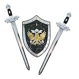 Rappa 197831 Verkleidung Zubehör Schild und Zwei Schwerter für tapfere Ritter - Länge 49