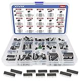 XTVTX 150PCS IC Chip Sortiment Darlington Transistoren IC Sockel Adapter Opamp-Oszillator Audio-Verstärker Darlington Fotokoppler Timer PC817 NE555 LM358 LM324