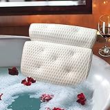 Ergonomisches Badewannenkissen Luxus Badewanne Spa-Kissen mit 4D Air Mesh Technologie und 7 Saugnäpfen. Stützfunktion für Kopf Rücken Schulter Nacken Geeignet für Badewannen Whirlpools und Home Sp