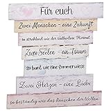 Bada Bing Schild In Plankenoptik Hochzeit FÜR EUCH Ca. 32 x 30 Cm Glückwünsche Sprüche Für´s Brautpaar Geschenk Wanddeko Schild Wandbild 64
