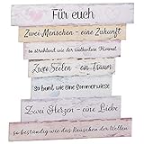 Bada Bing Schild In Plankenoptik Hochzeit FÜR EUCH Ca. 32 x 30 Cm Glückwünsche Sprüche Für´s Brautpaar Geschenk Wanddeko Schild Wandbild 64