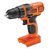 Black+Decker Li-Ion Akku-Bohrschrauber (18V Planetengetriebe, 10(+1) Drehmomentstufen, LED-Arbeitslicht, ergonomischer Softgriff, 1 Doppelbit, ohne Akku und Ladegerät) BDCDD18N
