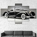 QQWW 1939 Mercedes Benz 540k Roadster Auto Leinwandbild XXL Wandbilder Wohnzimmer Wohnung Deko Kunstdrucke 5 Teilig Wandbild 50x25cm Vlies Leinwand Bild Hd Gedruckt Wandk