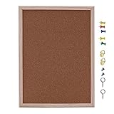 Kork Bulletin Board Mit Holzrahmen Perfekt Pinnwand aus Kork Korktafel Pinnwand Korkwand Pinnwand mit Holzrahmen Korktafel mit Aluminiumrahmen Memoboard für Zuhause, Büro, Café, Fotowand, 30 * 40