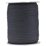 IHKFILAN Polypropylen Utility Rope Kordelzug Hohl geflochtenes, PP-Seil Barrier Rope Polypro Rope, Flechtleine Tauwerk,Outdoor Seil Knotenfest (4mm x 100 m) Schw