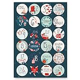 Adventskalender Aufkleber (Zahlen 1-24) - Sticker für Kalender zum selber basteln für Weihnachten - Adventskalenderzahlen Etiketten selbstklebend - Zahlenaufkleber - Nummern für Papiertüten - R