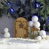 Snakell Miniatur Wichteltür Zubehör, Weihnachtsdeko, Feentür Fee Fenster Handwerkskit Elfentür aus Holz Zum öffnen Landhaus Feen Tür Haustür und Fenster Puppenhaus Weihnachten Set (A1, One Size)