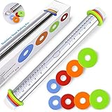 FUKTSYSM Teigroller - Edelstahl Teigroller Metall Teigroller Anti-Rost Nudelholz Perfekt Backzubehör für Fondant, Pizza, Kuchen, Nudelteig und Mürbeteig, 44