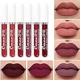 FILWO 1 Packung 6 Stück flüssiger Matter Lippenstift Leicht Langlebiger wasserdichter flüssiger Lippenstift Matte Lipgloss Schön für Make-up