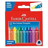 Faber-Castell F120010 120010 - Dreikant Wachsmalstifte, 12er E