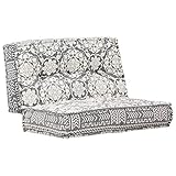 Tidyard Pouf Sofa Sitzkissen Sitzpouf Sitzpuff Sitzhocker Bodenkissen Polstersofa Lounge Sitzmöbel Quadratisch Hellgrau Stoff 100x100x20
