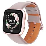 iBazal Lederarmband Kompatibel mit Versa/Versa 2/Versa Lite Armband Leder Uhrenarmband Uhrarmband Ersatzarmband Armbänder Watchband Ersatz für Blaze Band Lederband Herren Damen - G