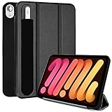 TECHGEAR Hülle iPad Mini 6 2021 6. Generation (8.3 Zoll) [Apple-Bleistift-kompatibel] Smart Schlanke Trifold Stand Schutzhülle mit Eckenschutz [Automatische Ruhe/Aufwachfunktion] - Schw