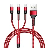 Multi USB Kabel, RAVIAD 3 in 1 Universal ladekabel Nylon Mehrfach Ladekabel Micro USB Typ C für Android Galaxy S10 S9 S8 A5 J5, Huawei P30 P20, Honor, Oneplus, Sony, LG, Kindle, Echo Dot 1.2M
