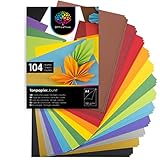 OfficeTree 104 Blatt Tonpapier A4 Bunt 130g - 12 Farben - Buntpapier zum Basteln - Bastelpapier B