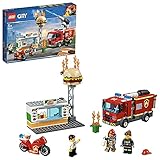 LEGO 60214 City Feuerwehreinsatz im Burger-Restaurant, Feuerwehr-Spielzeug ab 5 Jahre mit Feuerwehrauto und Geräten, Konstruktionsspielzeug