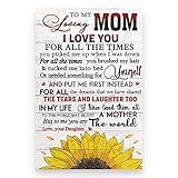 Leinwandposter mit Sonnenblume und Buchstabe an Mutter, ohne Rahmen, 20,3 x 30,5