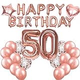 Luftballon 50. Geburtstag Deko Rosegold,50 Jahr Geburtstags Dekoration, Happy Birthday Folienballon 50, Deko 50 Geburtstag Mädchen, Riesen Folienballon Zahl 50, Deko zum 50. Mädchen Geburtstag Party