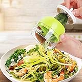 BEAUTYBIGBANG Hand-Spiralschneider Gemüseschneider, 4-in-1, verstellbar, strapazierfähig, Edelstahl, Spiralschneider für Zucchini-Nudeln, Spaghetti, Low Carb, glutenfreie Mahlzeiten, ideal für S