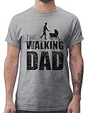 Shirtracer The Walking Dad Herren T-Shirt und Männer Tshirt (M, Grau Meliert)