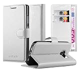 Cadorabo Hülle für Samsung Galaxy S6 Edge in ARKTIS WEIß - Handyhülle mit Magnetverschluss, Standfunktion und Kartenfach - Case Cover Schutzhülle Etui Tasche Book Klapp Sty
