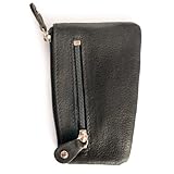 Schlüsseletui, Schlüsselmäppchen, Echt-Leder, für Damen und Herrn, Schwarz, Branco 029