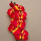 Künstliche Seide weiße Orchidee Phalaenopsis gefälschte Blume für Hochzeitsdekoration (Color : Orange)