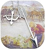BEISUOSIBYW Co.,Ltd Halskette mit Pfeil-Anhänger und Pfeil Silber-Halskette mit Bogen und Pfeil-Anhänger Halskette Geschenk für Männer Frauen M