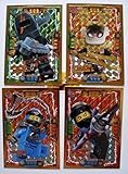 Lego Ninjago Serie 4 - 4 Limitierte Gold Karten Trading Card LE 6 Mega Power Jay LE 4 NYA LE 7 Samurai X LE 23 Böser Arkade Gold Stick