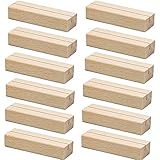 12 Stück Tischkarte Inhaber, 10x3x2cm Natürliches Massivholz Kartenhalter Platzkarte, Naturkarton Kraftkarton Tischkarten für Hochzeit Tischnummer Tischkarte Platzkartenhalter F