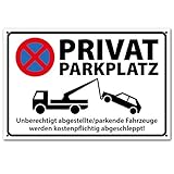 PICO signs Hochwertiges Schild aus Alu PRIVATPARKPLATZ - PARKEN VERBOTEN 300 x 200 mm rechteckig | Parkverbot | Parken Verboten |