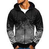 Zytyeu Übergangsjacke Herren Slim Fit Frühling Herbst Lässig Jacke Herren Persönlichkeit Gradient Camouflage Kapuzenjacke Herren Trend Mode Reißverschluss Taschen Jacke H