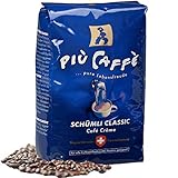 più caffè Schümli Classic Café Crème Kaffeebohnen, 1 kg, aromatische und würzige Mischung aus Arabica-und Robusta, Schweizer Trommelröstung, ganze Bohnen für V