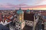 Augsburg City Skyline Art XXL Wandbild Kunstdruck Foto -Poster- P1466 Größe 90 cm x 60